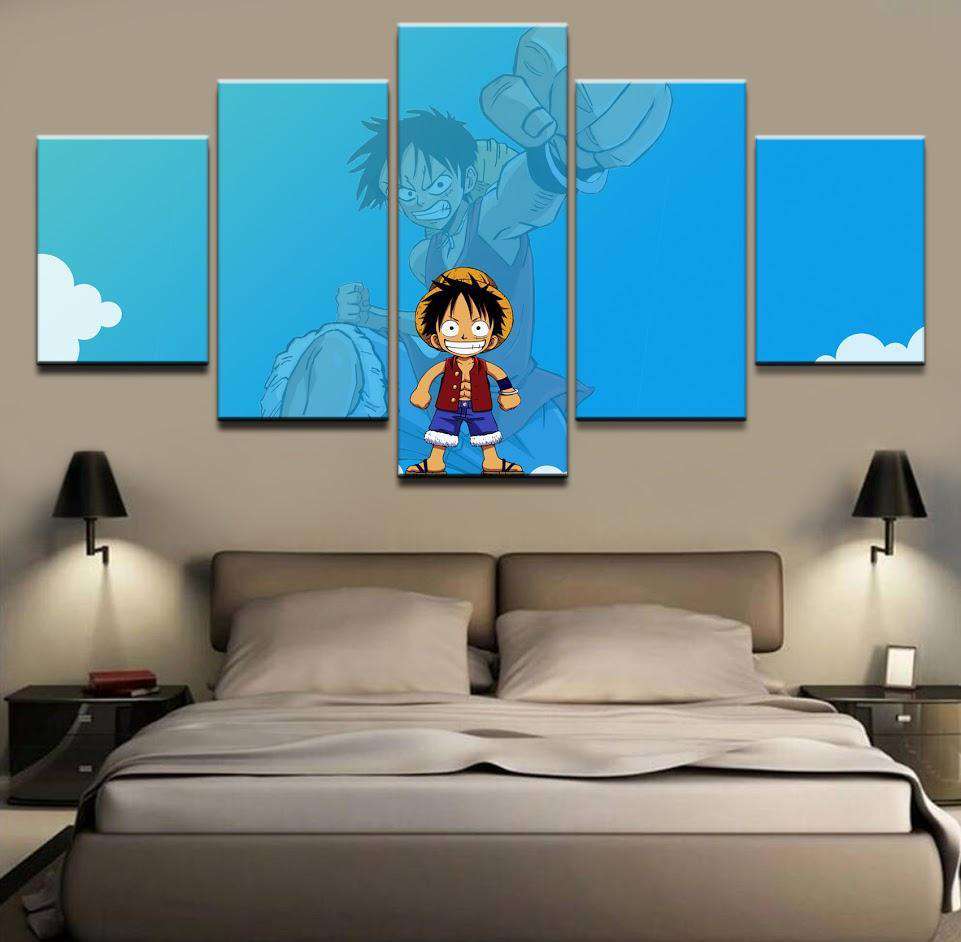 5 Pieces One Pie Luffy Anime Characters Toile Peinture Cadre