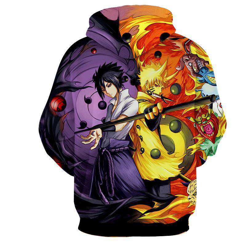 XKDZT Anime Naruto Uchiha Itachi Hommes 3D Imprimer Pull Sweat à Capuche avec Poche Kangourou