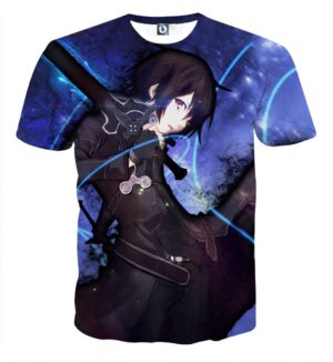 T Shirt Sword Art Online Kirito Night