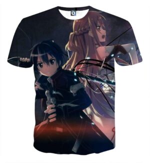 T Shirt Sword Art Online Kirito X Asuna Fight
