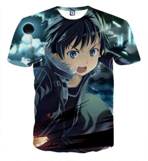 T Shirt Sword Art Online Kirito Moon
