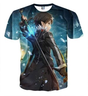 T Shirt Sword Art Online Kirito Fight