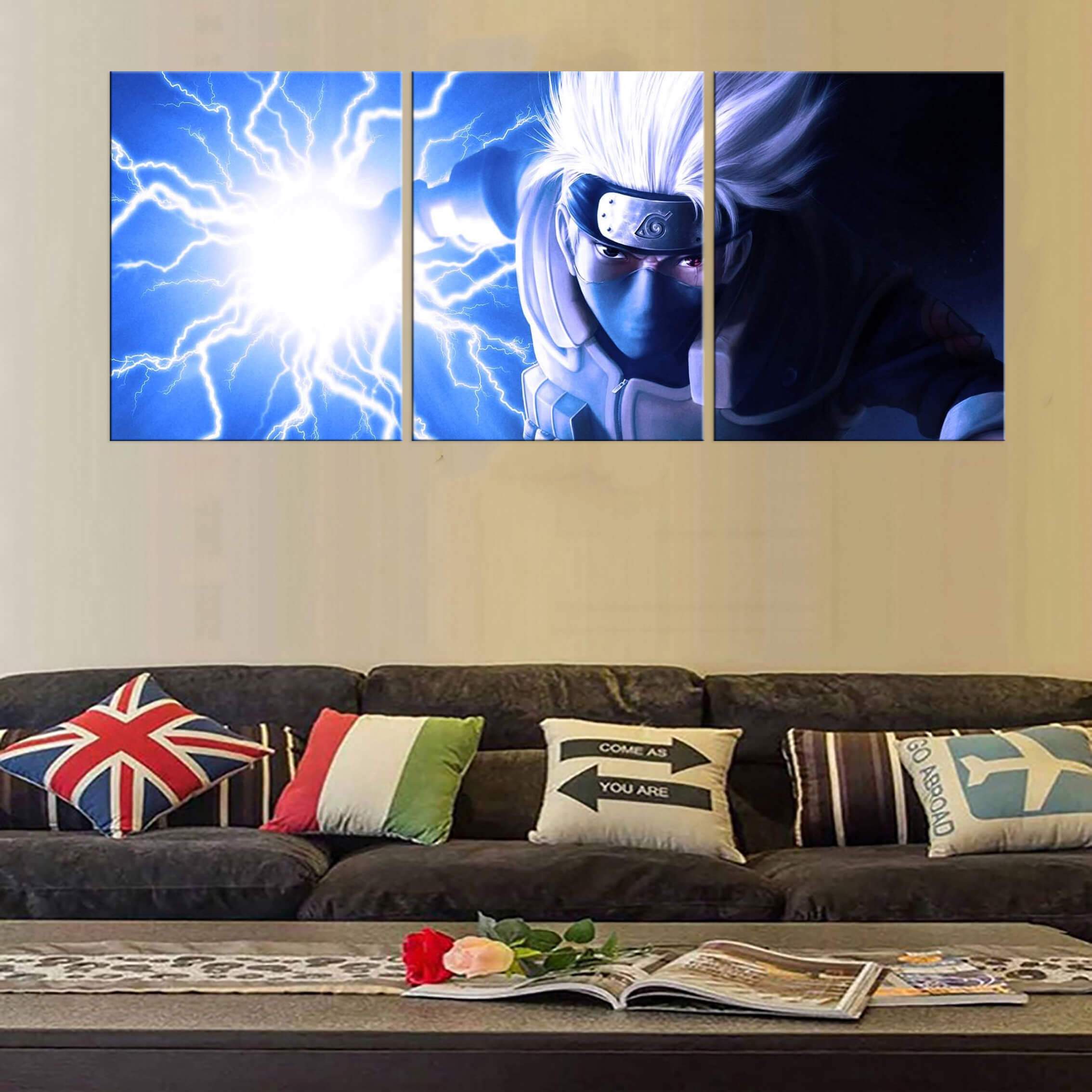 Tableau en 5 pièces Naruto Kakashi Raikiri Tableau en 5 pièces Naruto Kakashi Raikiri