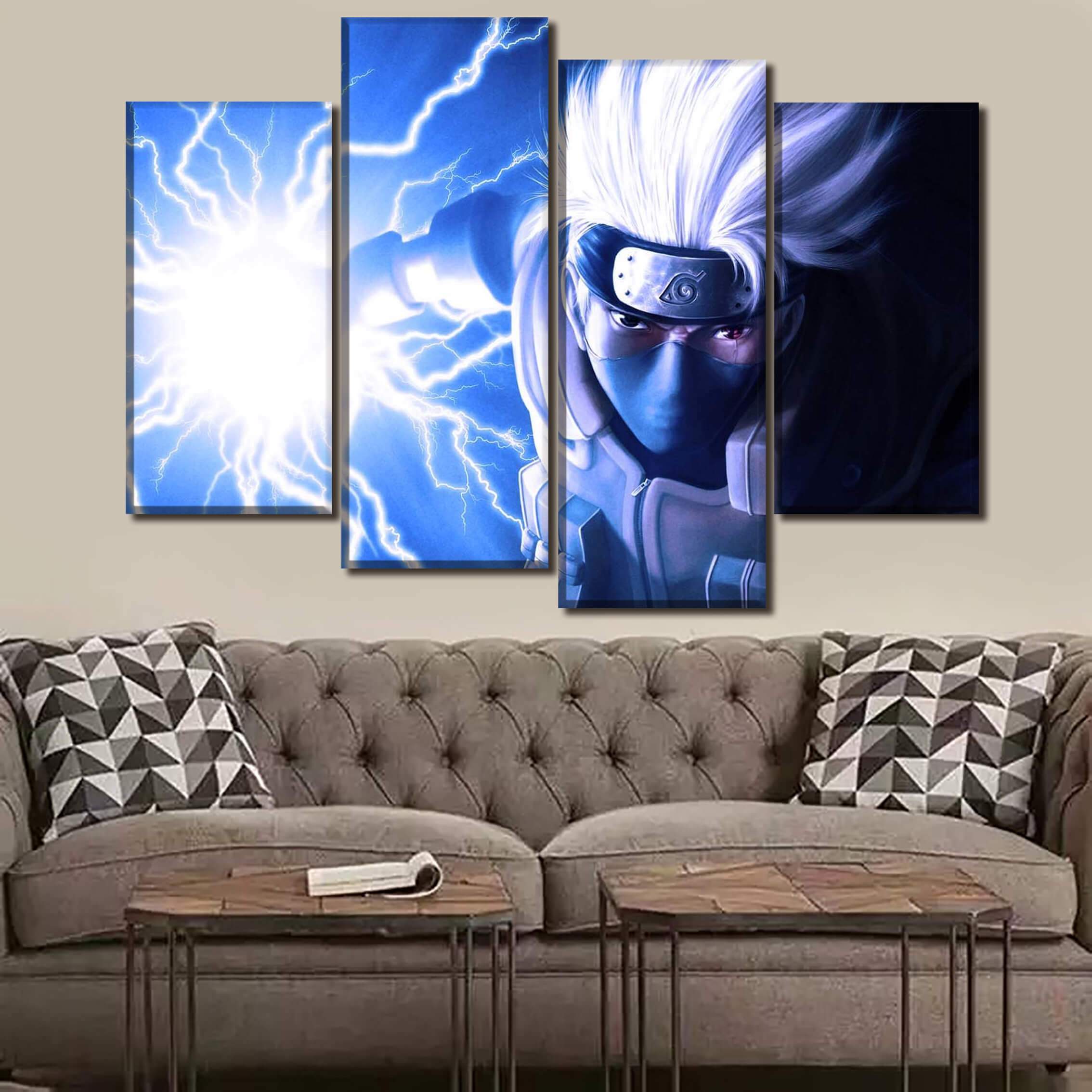 Tableau en 5 pièces Naruto Kakashi Raikiri Tableau en 5 pièces Naruto Kakashi Raikiri