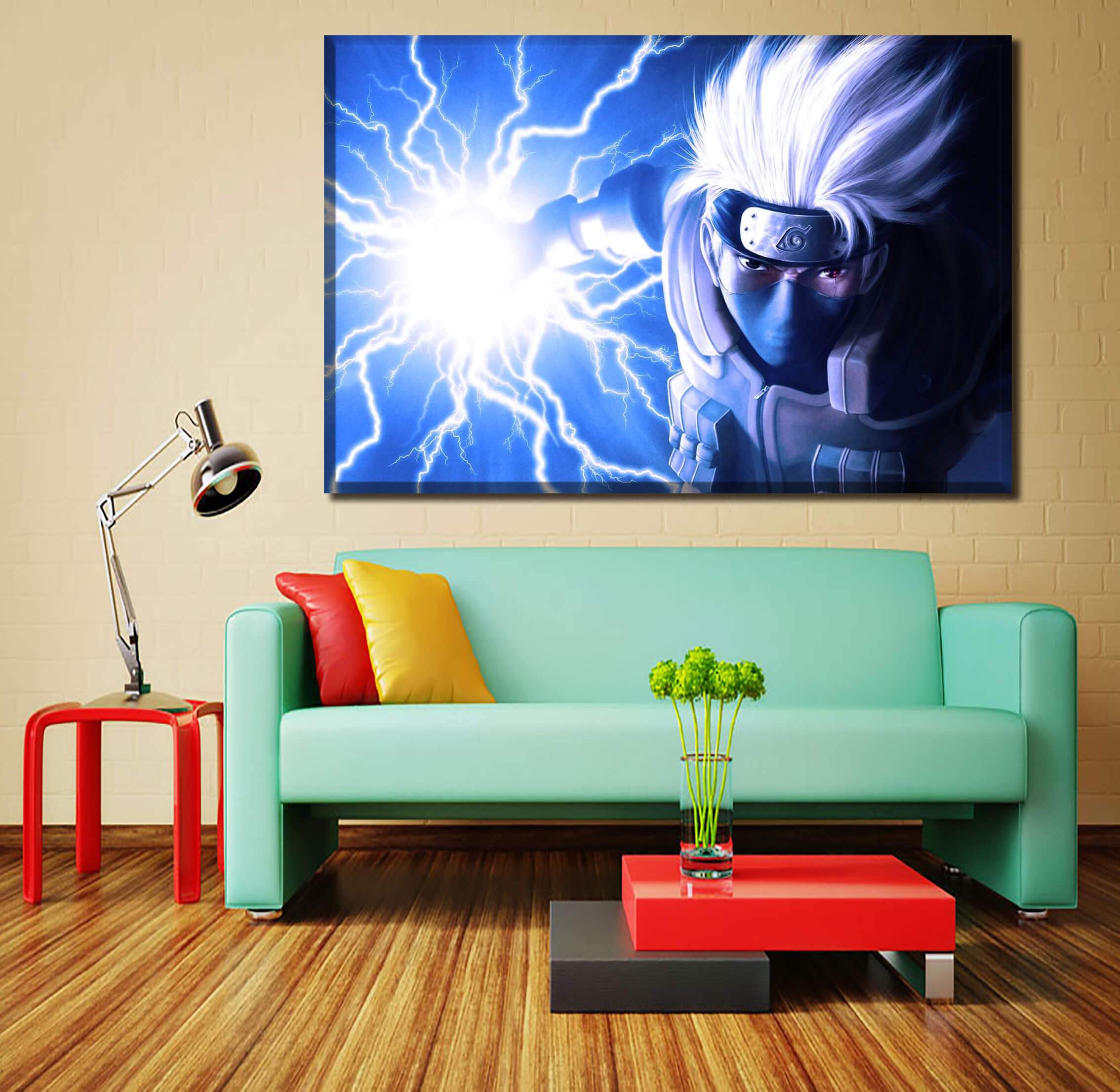 Tableau en 5 pièces Naruto Kakashi Raikiri Tableau en 5 pièces Naruto Kakashi Raikiri