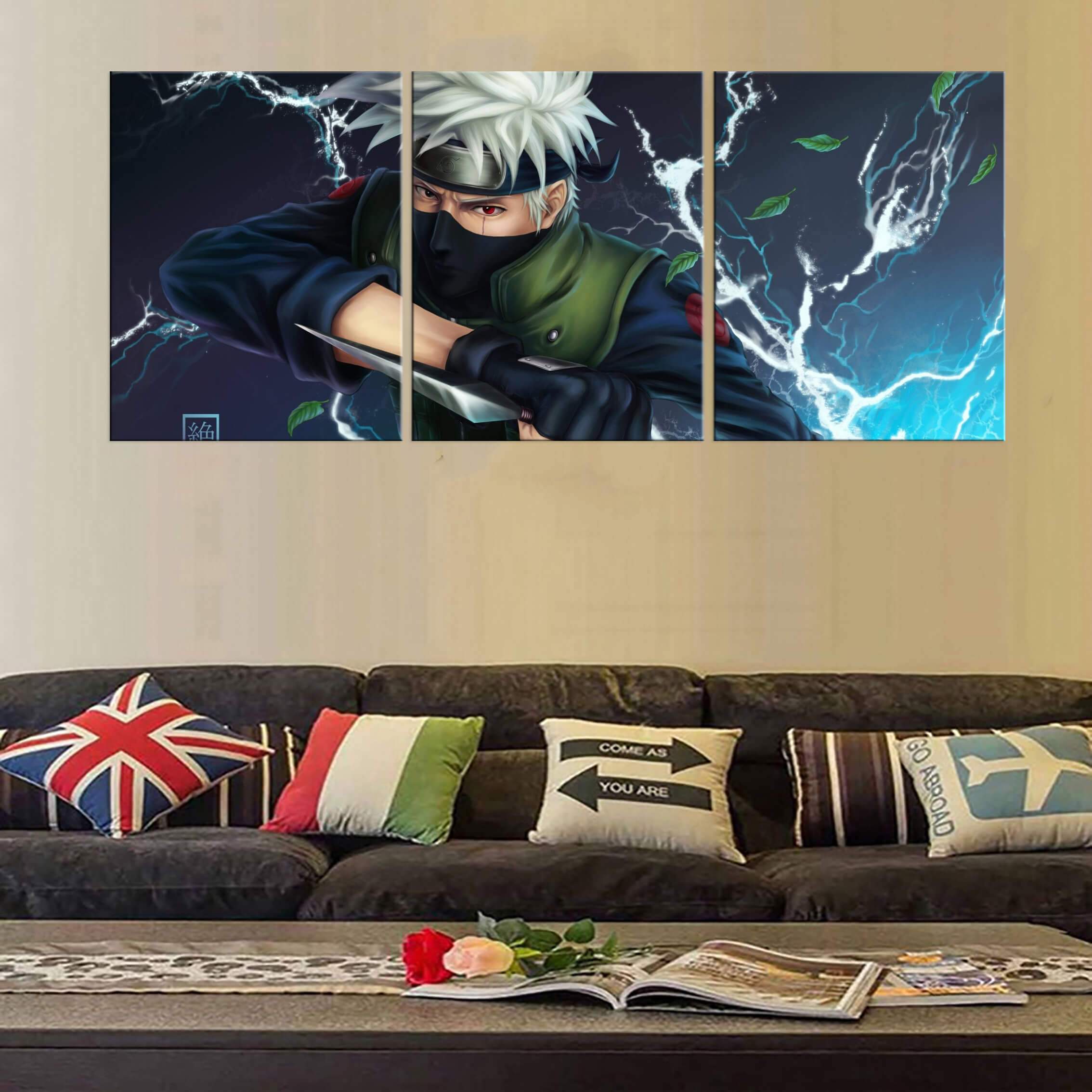 Tableau en 5 pièces Naruto Kakashi Fight Tableau en 5 pièces Naruto Kakashi Fight