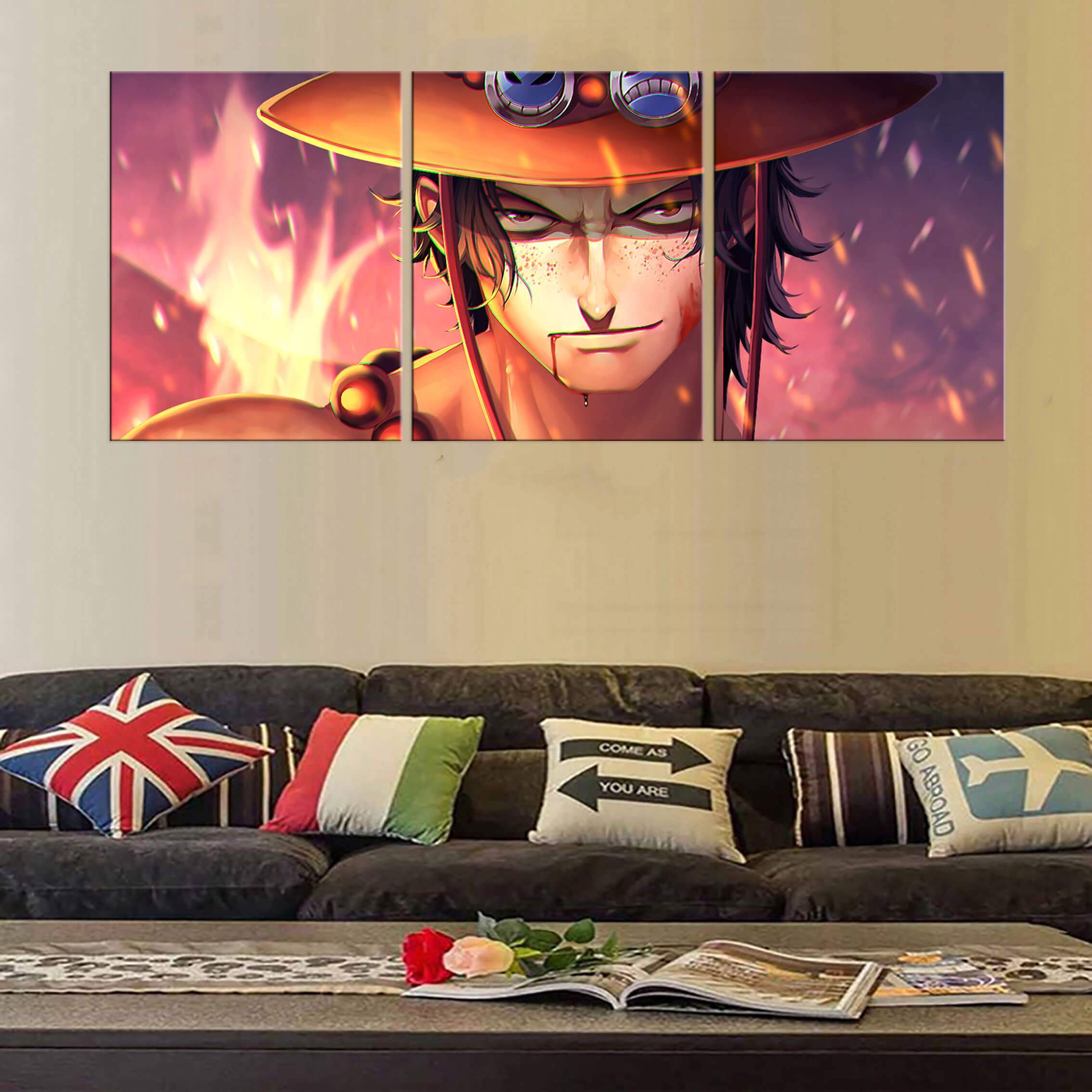 Tableau en 5 pièces One Piece Ace Combat Tableau en 5 pièces One Piece Ace Combat