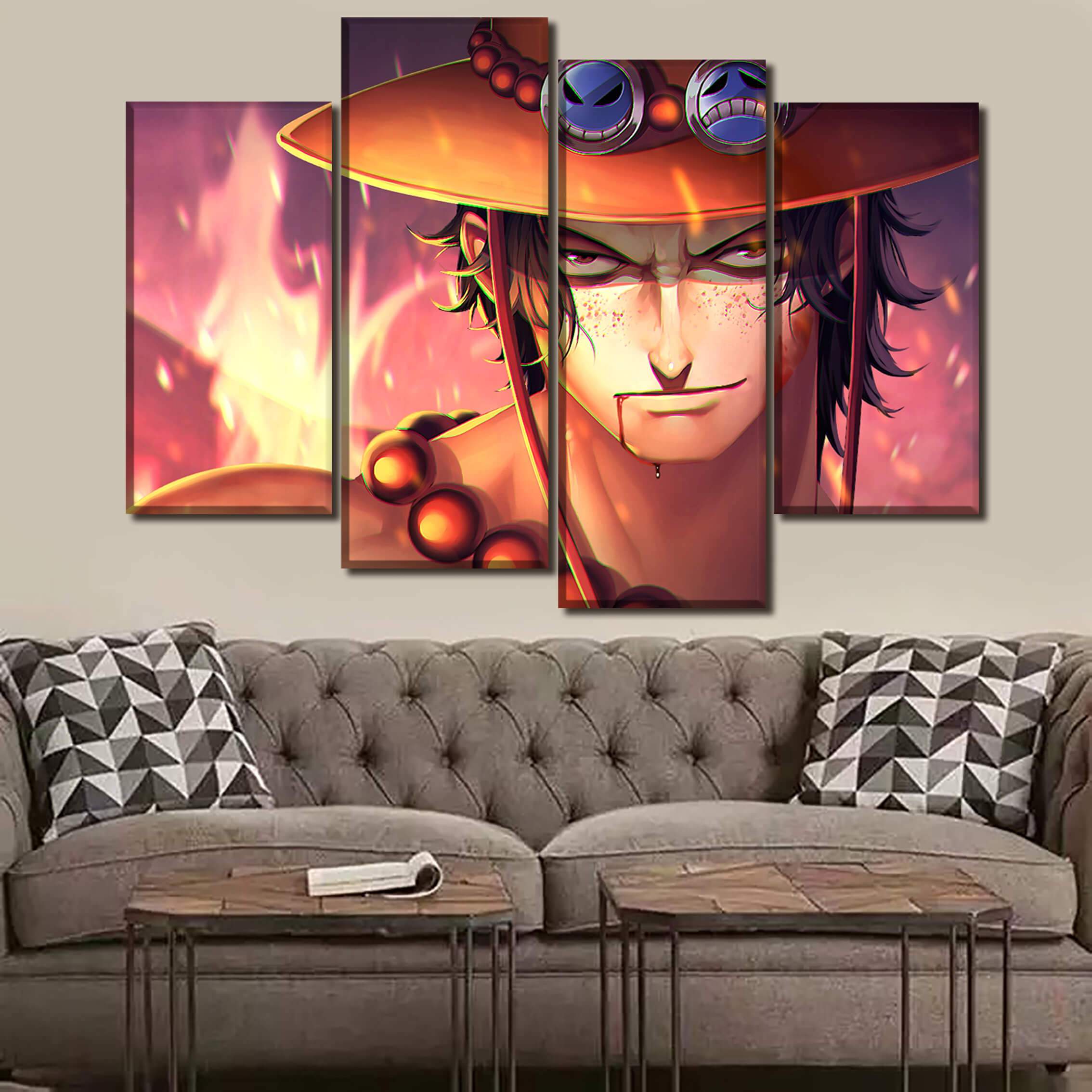 Tableau en 5 pièces One Piece Ace Combat Tableau en 5 pièces One Piece Ace Combat