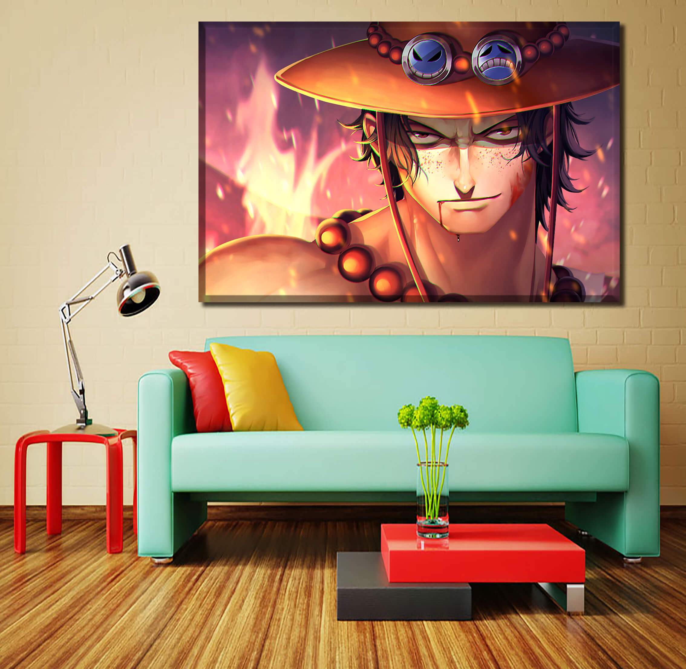 Tableau en 5 pièces One Piece Ace Combat Tableau en 5 pièces One Piece Ace Combat