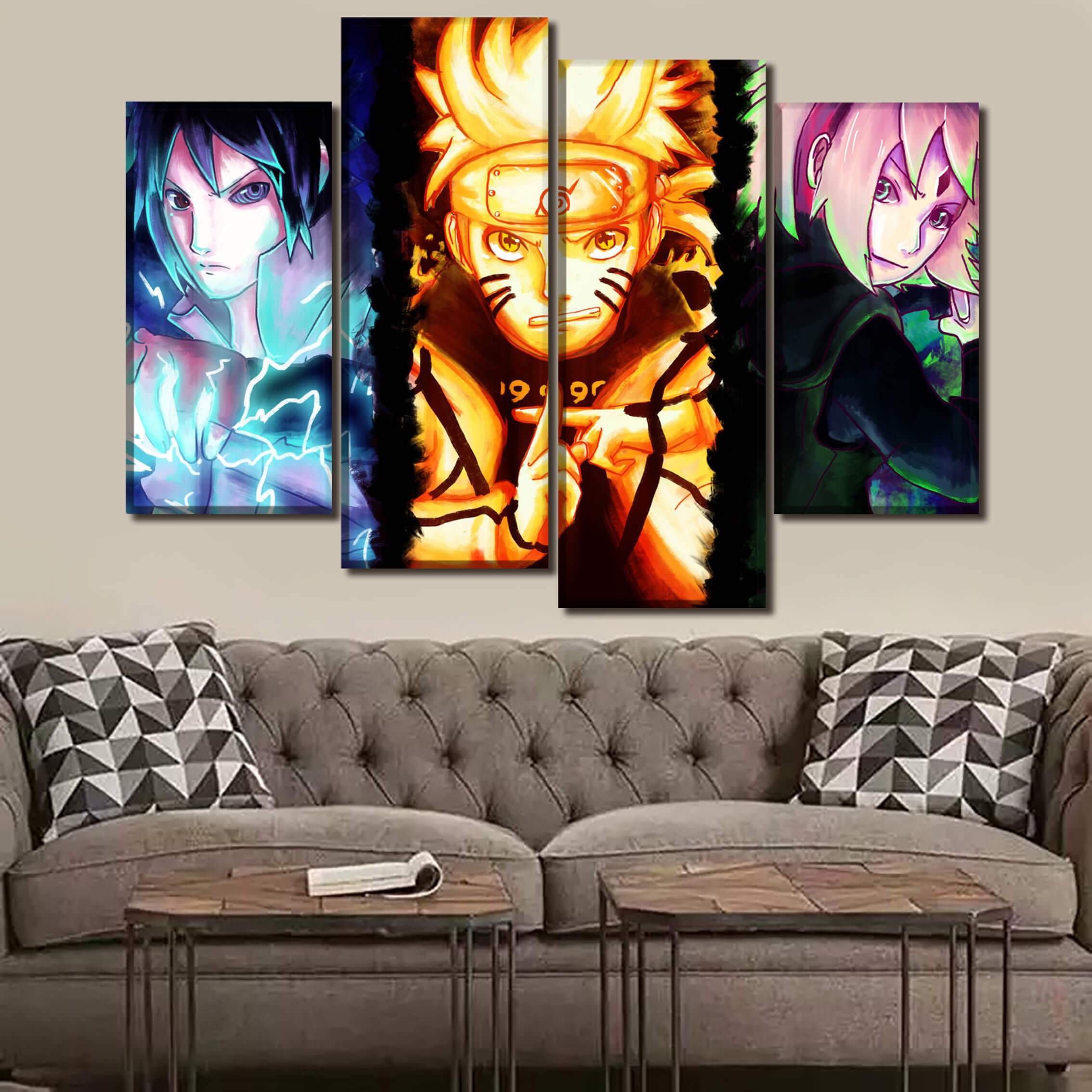 Tableau en 5 pièces Naruto Team 7 Drawing Art Tableau en 5 pièces Naruto Team 7 Drawing Art
