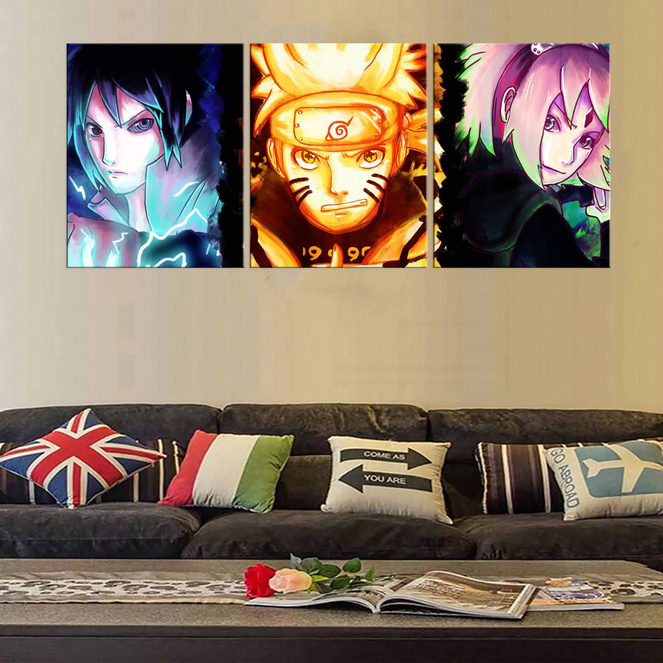 Tableau en 5 pièces Naruto Team 7 Drawing Art Tableau en 5 pièces Naruto Team 7 Drawing Art