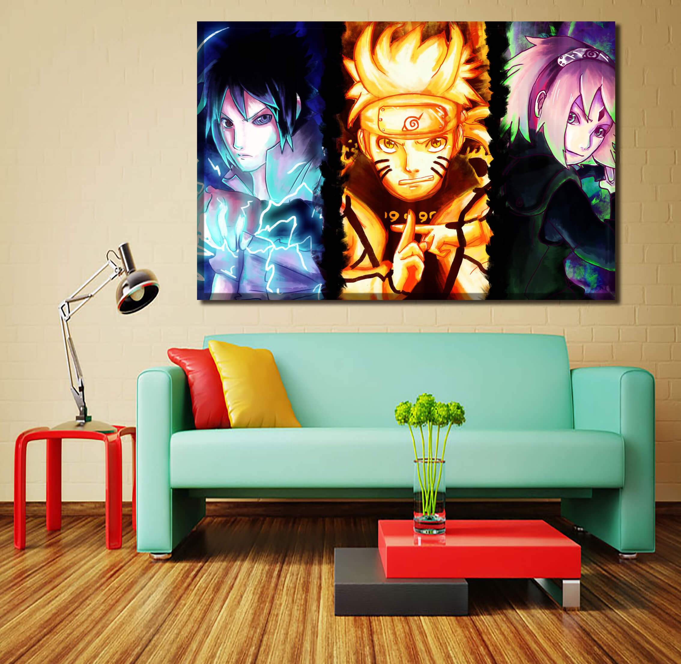 Tableau en 5 pièces Naruto Team 7 Drawing Art Tableau en 5 pièces Naruto Team 7 Drawing Art