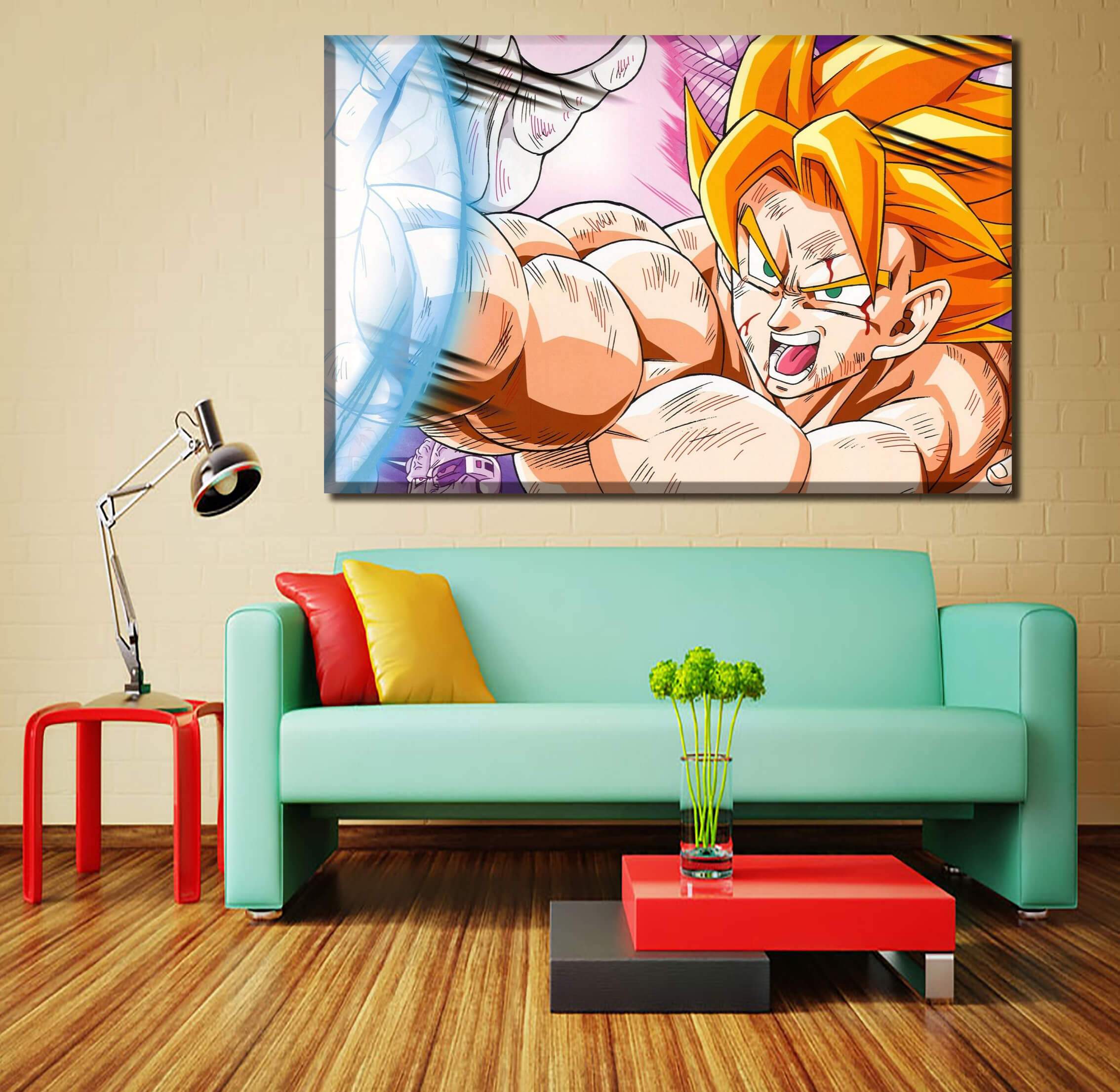 Tableau Dragon Ball Z Goku Super Saiyan Kamehameha Tableau Dragon Ball Z Goku Super Saiyan Kamehameha