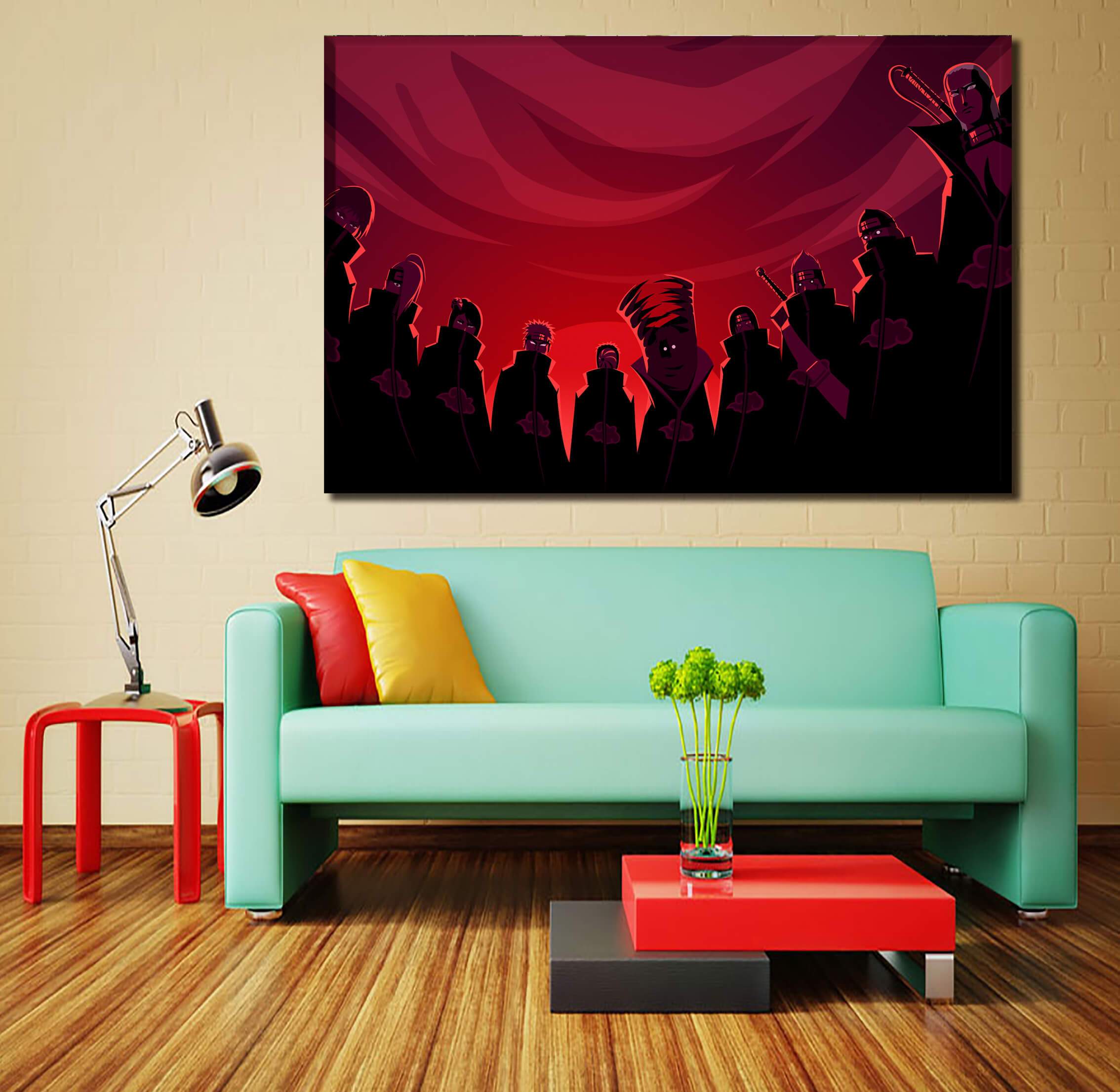 Tableau en 5 pièces Naruto Akatsuki Tableau en 5 pièces Naruto Akatsuki