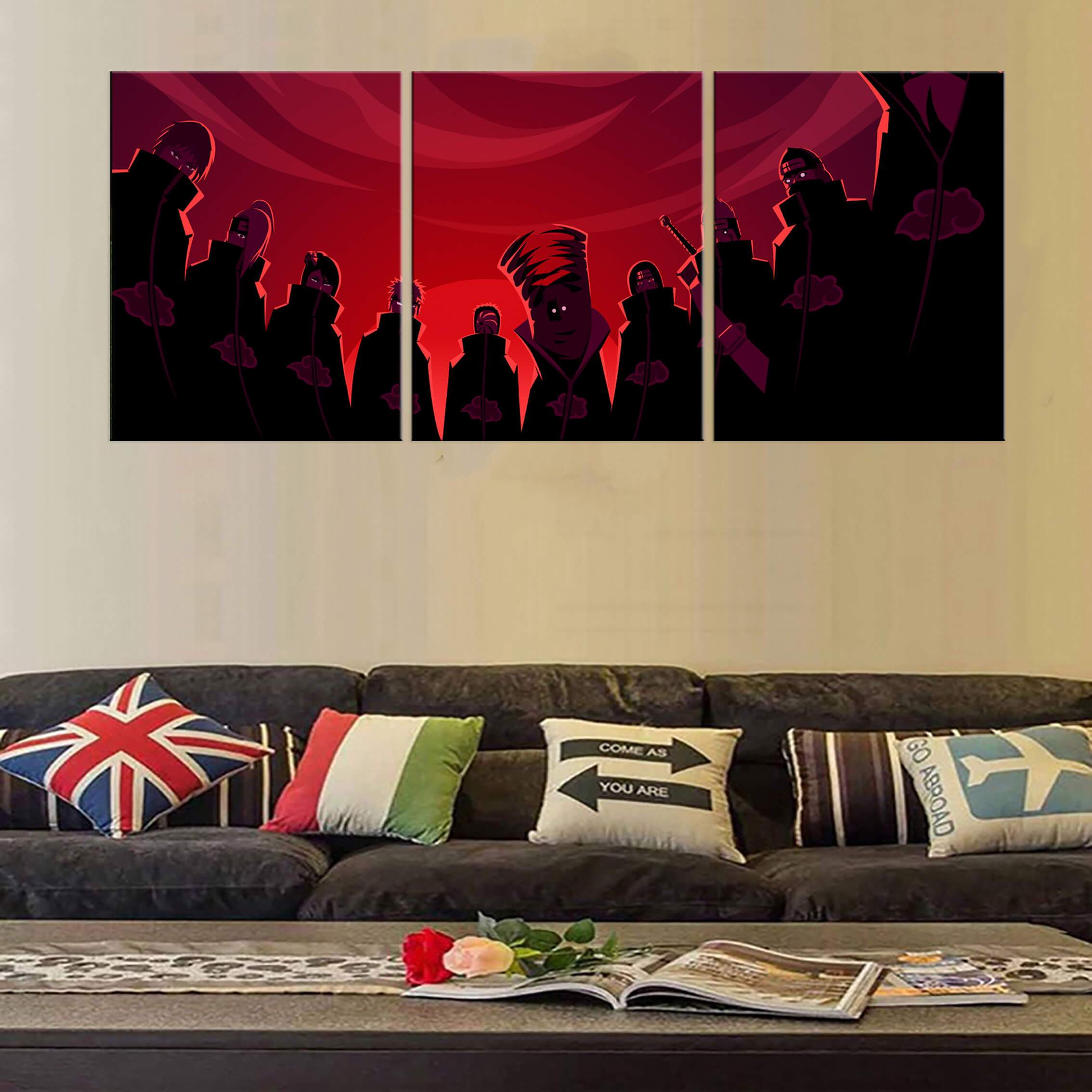 Tableau en 5 pièces Naruto Akatsuki Tableau en 5 pièces Naruto Akatsuki