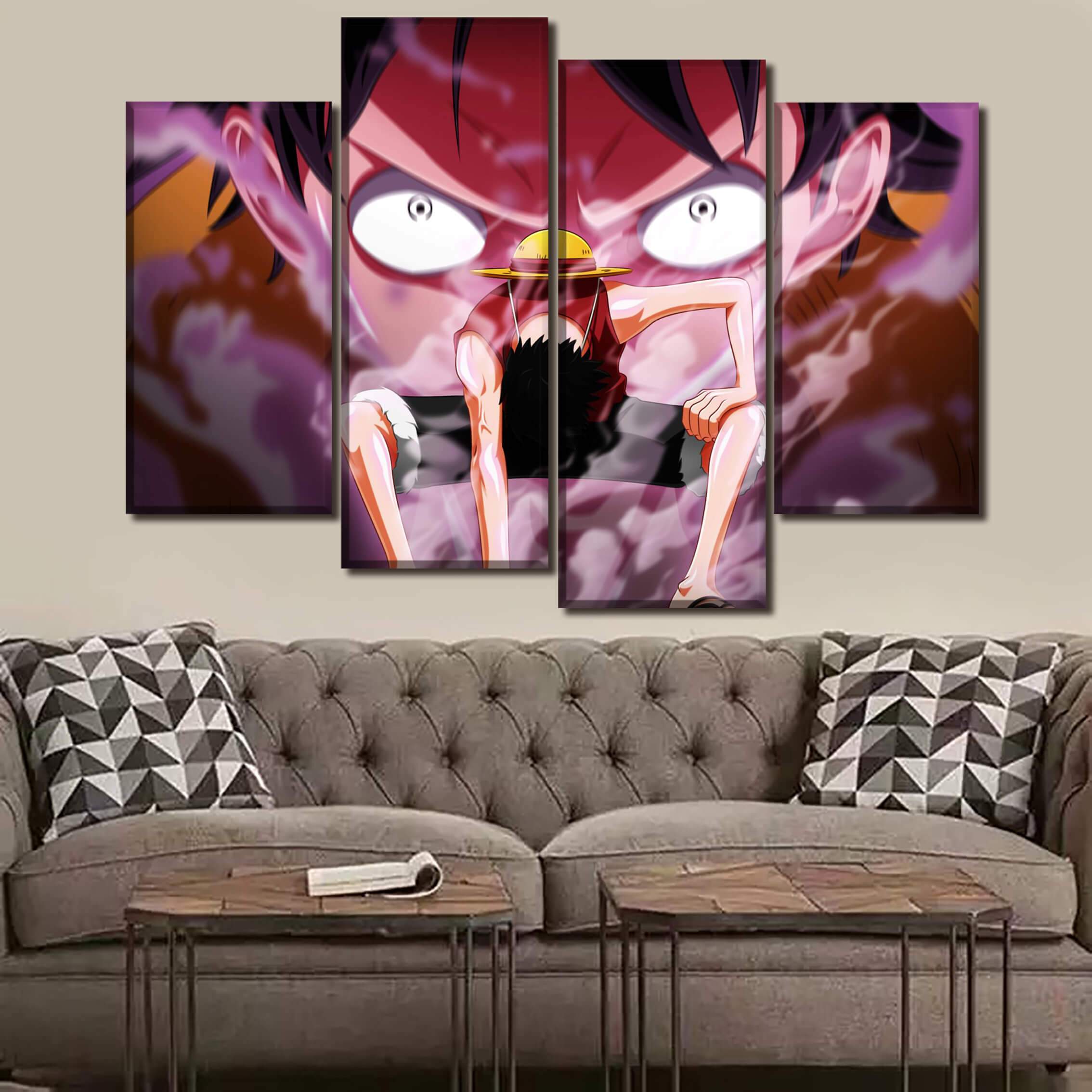 Tableau en 5 pièces One Piece Luffy Gear Second Tableau en 5 pièces One Piece Luffy Gear Second