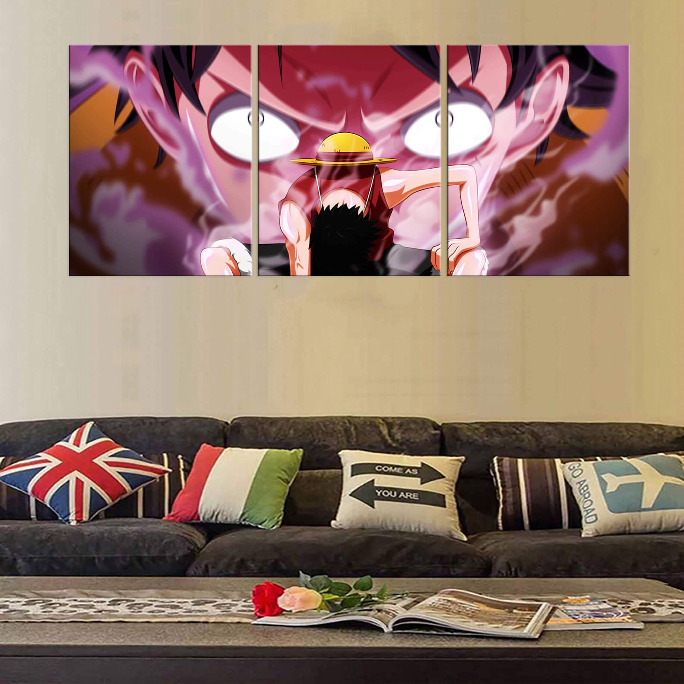 Tableau en 5 pièces One Piece Luffy Gear Second Tableau en 5 pièces One Piece Luffy Gear Second