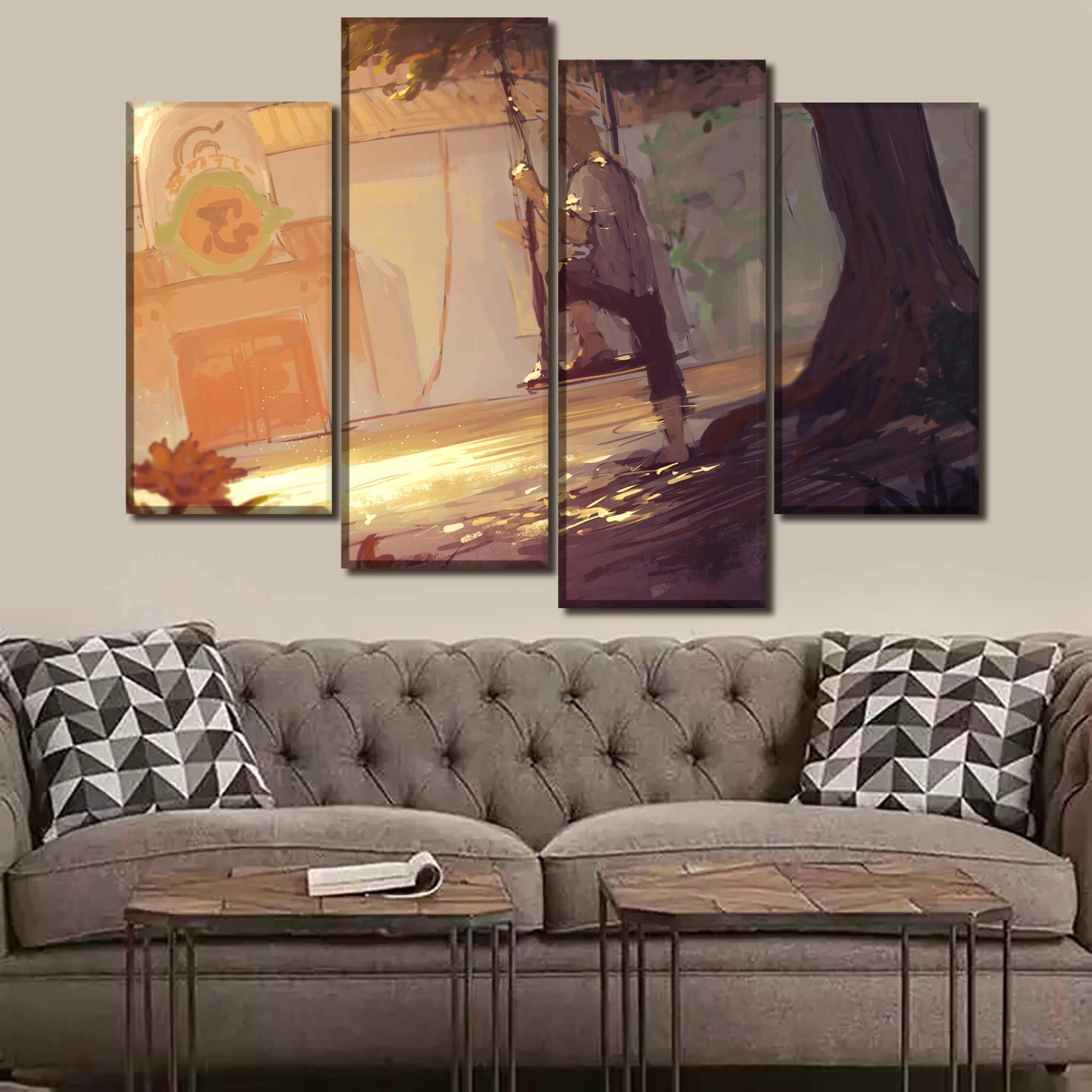 Tableau en 5 pièces Naruto Solitude Tableau en 5 pièces Naruto Solitude