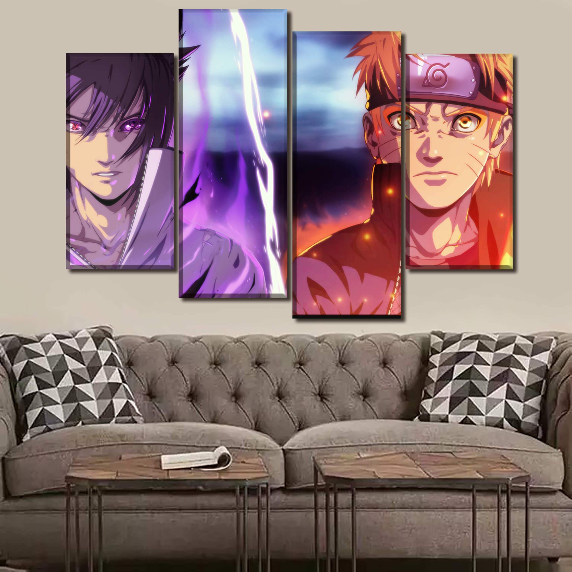 Décoration murale en 5 pièces Naruto Vs Sasuke Dernier Combat Décoration murale en 5 pièces Naruto Vs Sasuke Dernier Combat