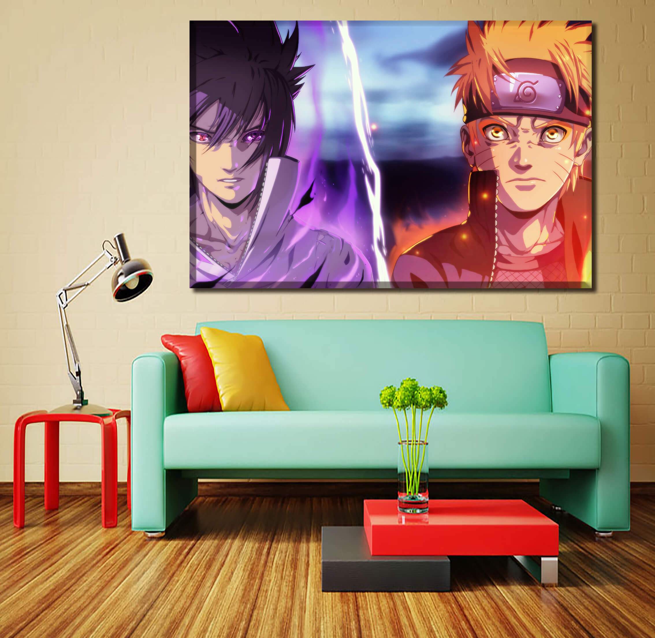 Décoration murale en 5 pièces Naruto Vs Sasuke Dernier Combat Décoration murale en 5 pièces Naruto Vs Sasuke Dernier Combat
