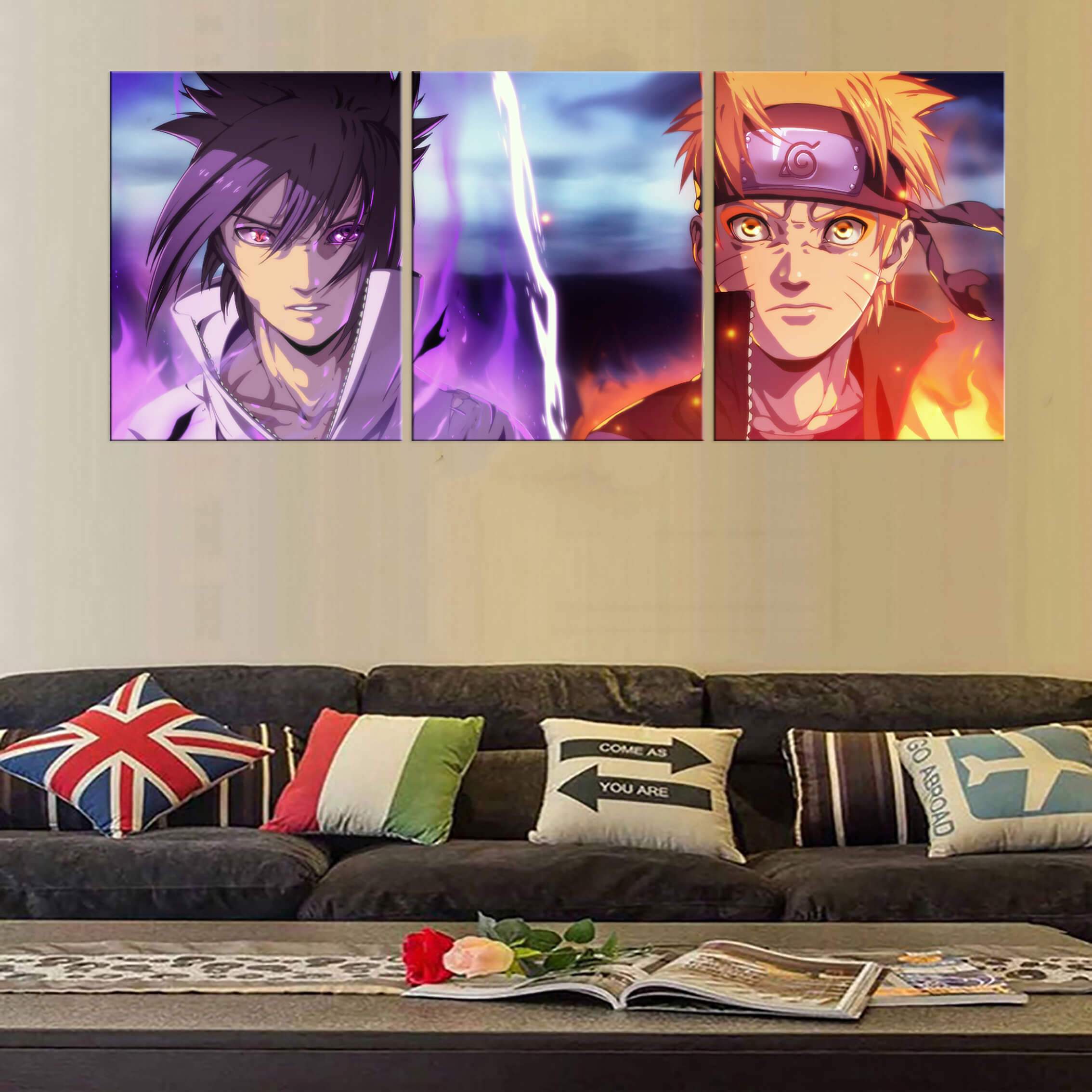 Décoration murale en 5 pièces Naruto Vs Sasuke Dernier Combat Décoration murale en 5 pièces Naruto Vs Sasuke Dernier Combat