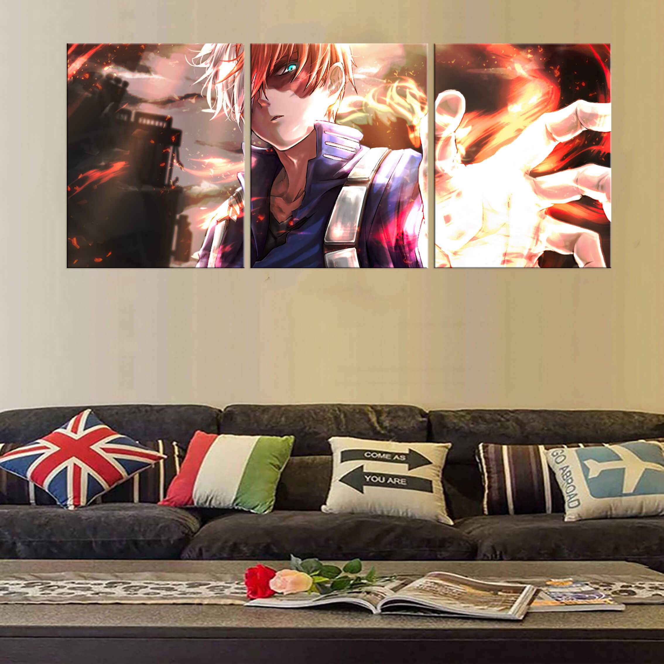 Décoration murale My Hero Academia Shoto Todoroki Flammes Décoration murale My Hero Academia Shoto Todoroki Flammes