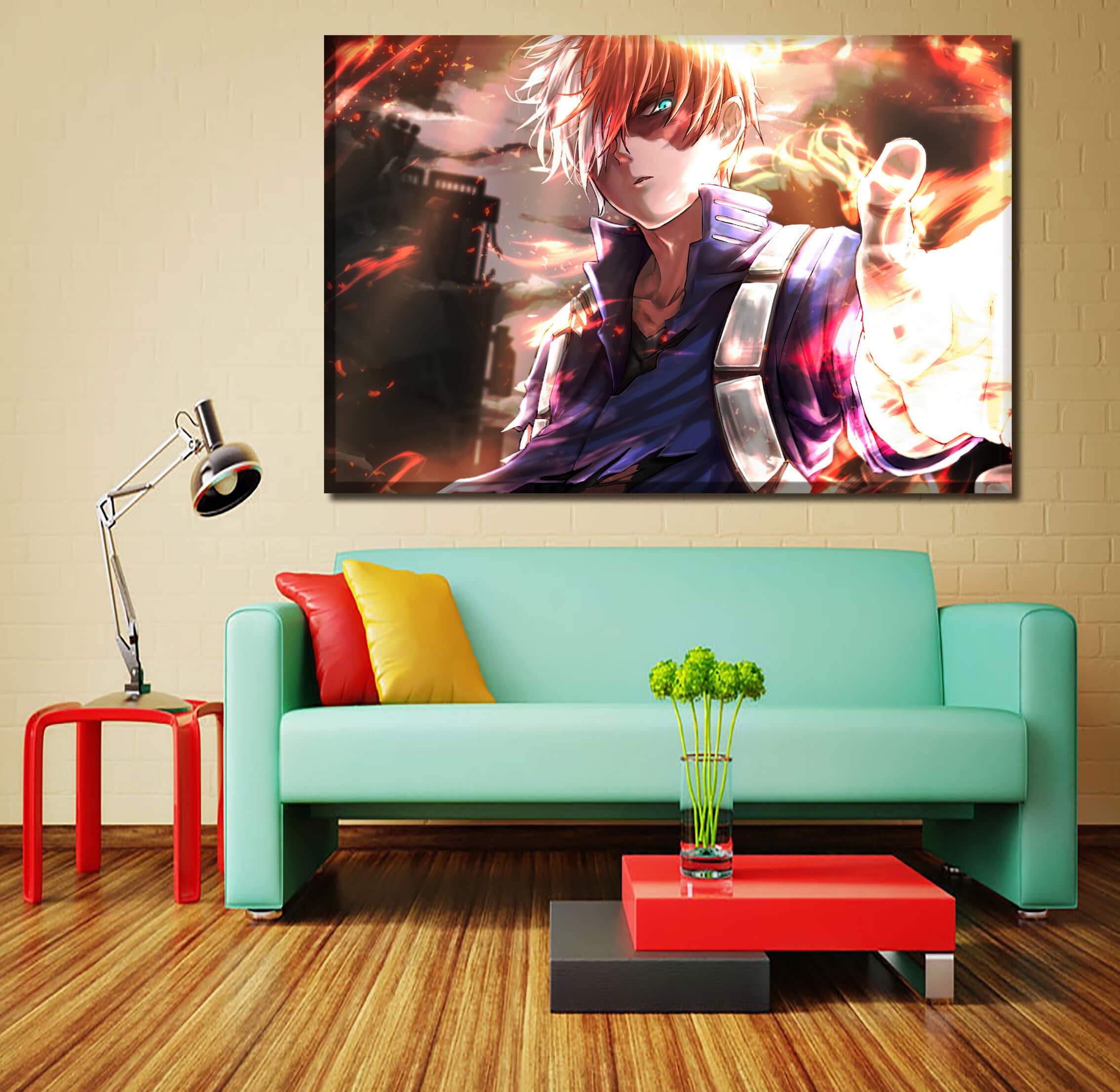 Décoration murale My Hero Academia Shoto Todoroki Flammes Décoration murale My Hero Academia Shoto Todoroki Flammes