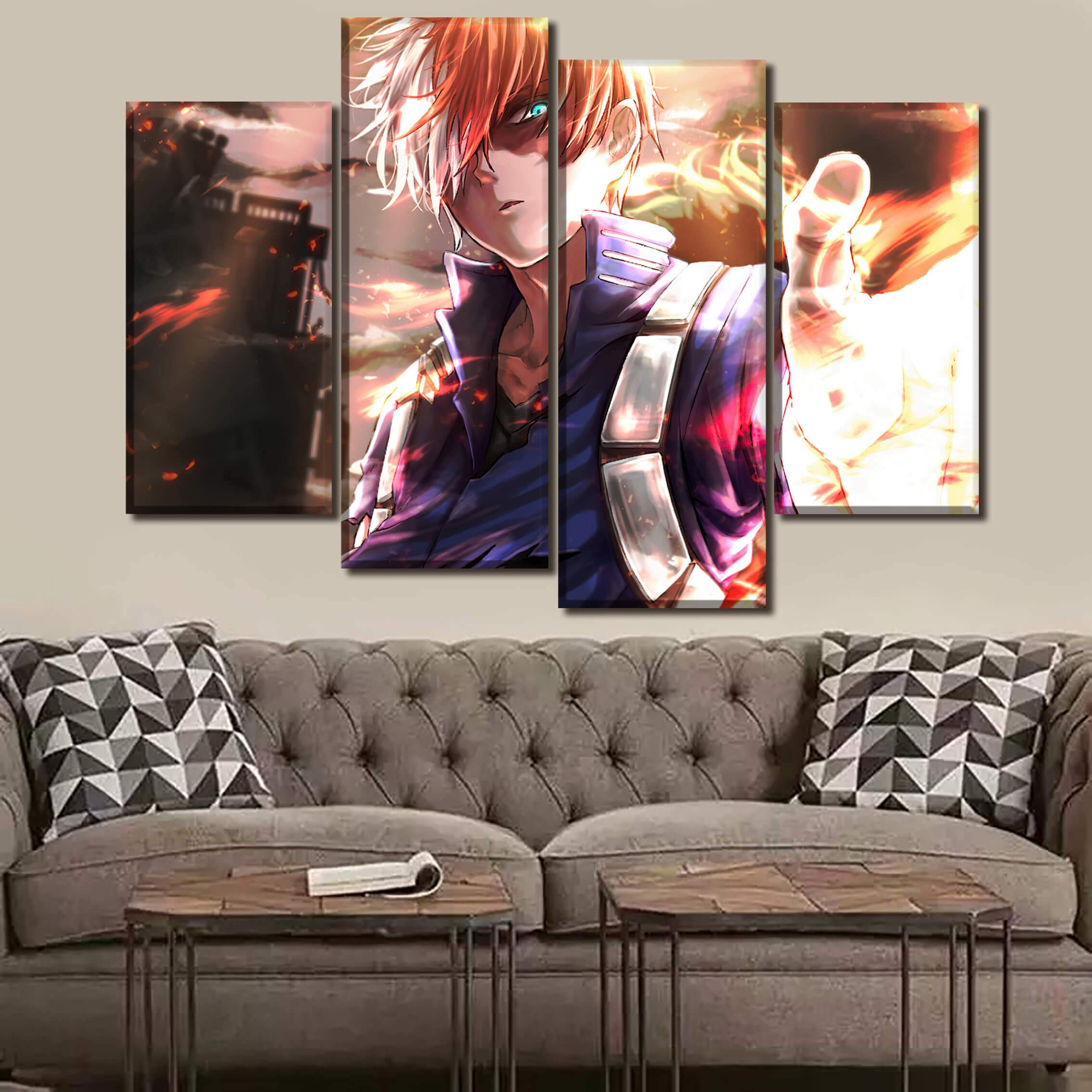 Décoration murale My Hero Academia Shoto Todoroki Flammes Décoration murale My Hero Academia Shoto Todoroki Flammes