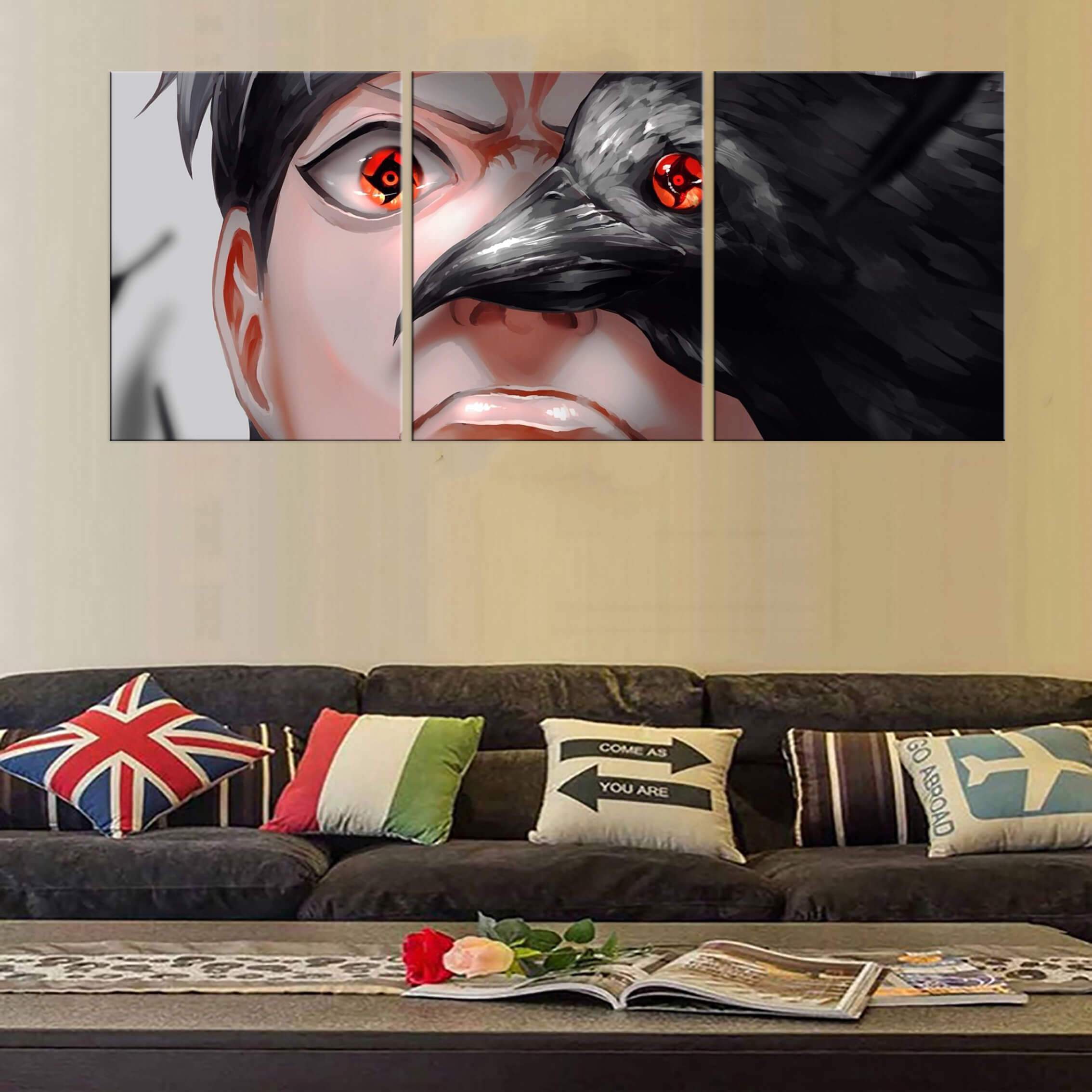 Tableau en 5 pièces Naruto Obito Corbeau Tableau en 5 pièces Naruto Obito Corbeau