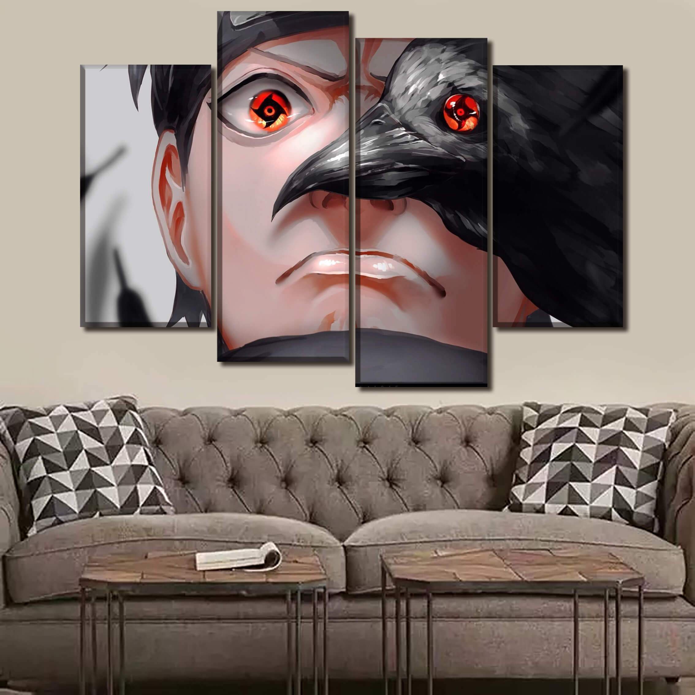 Tableau en 5 pièces Naruto Obito Corbeau Tableau en 5 pièces Naruto Obito Corbeau