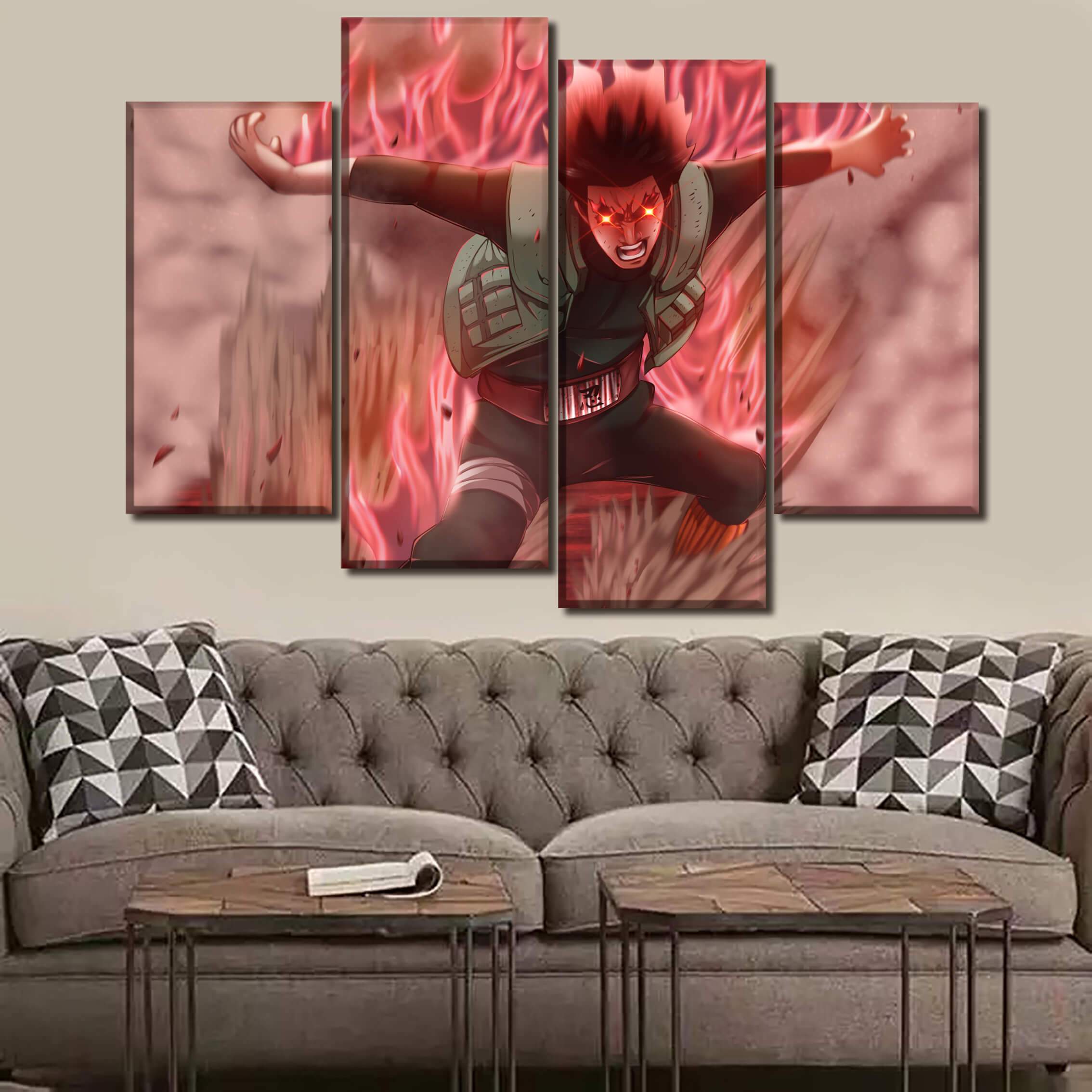 Tableau en 5 pièces Naruto Gai Death Gate Tableau en 5 pièces Naruto Gai Death Gate