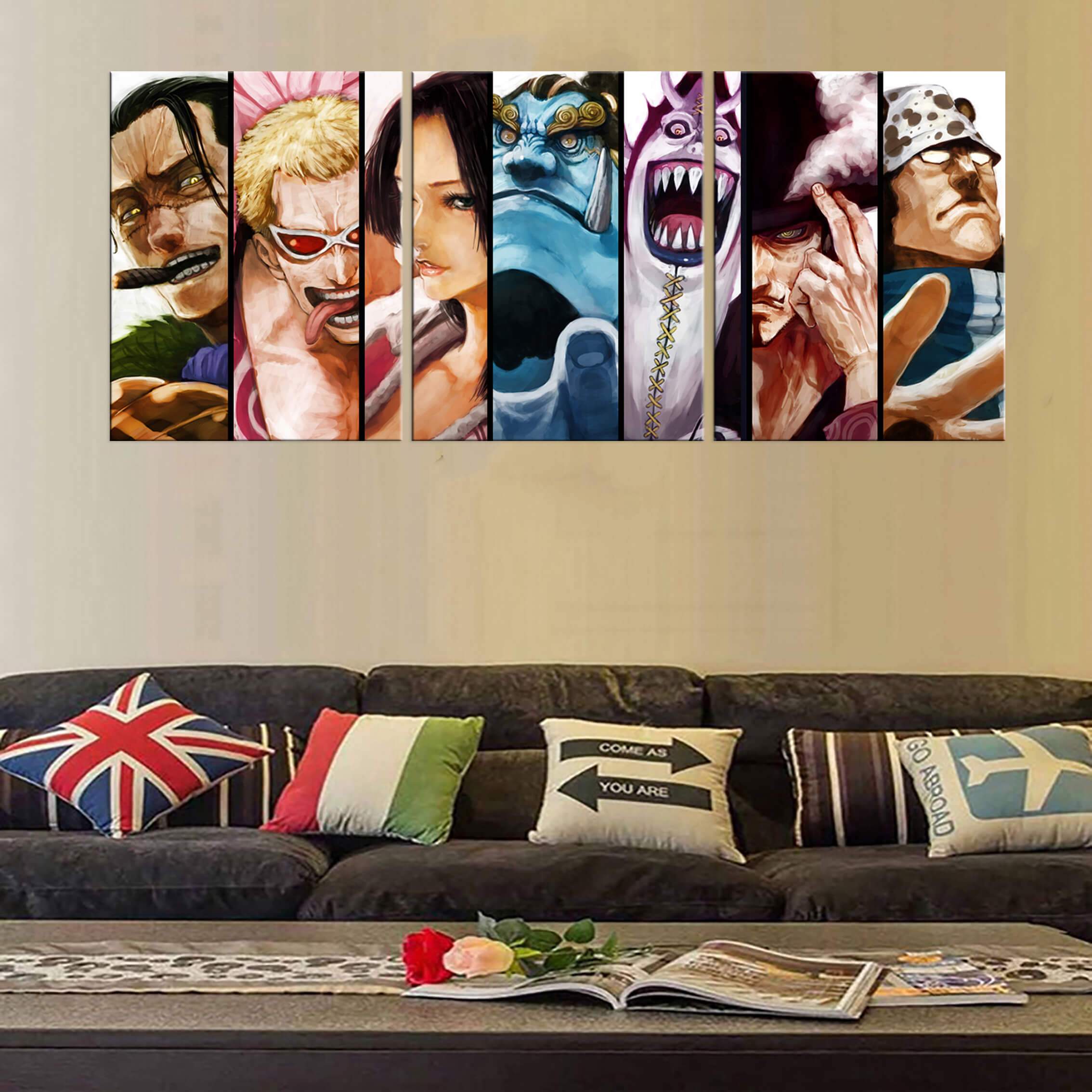 Tableau en 5 pièces One Piece Shichibukai Tableau en 5 pièces One Piece Shichibukai