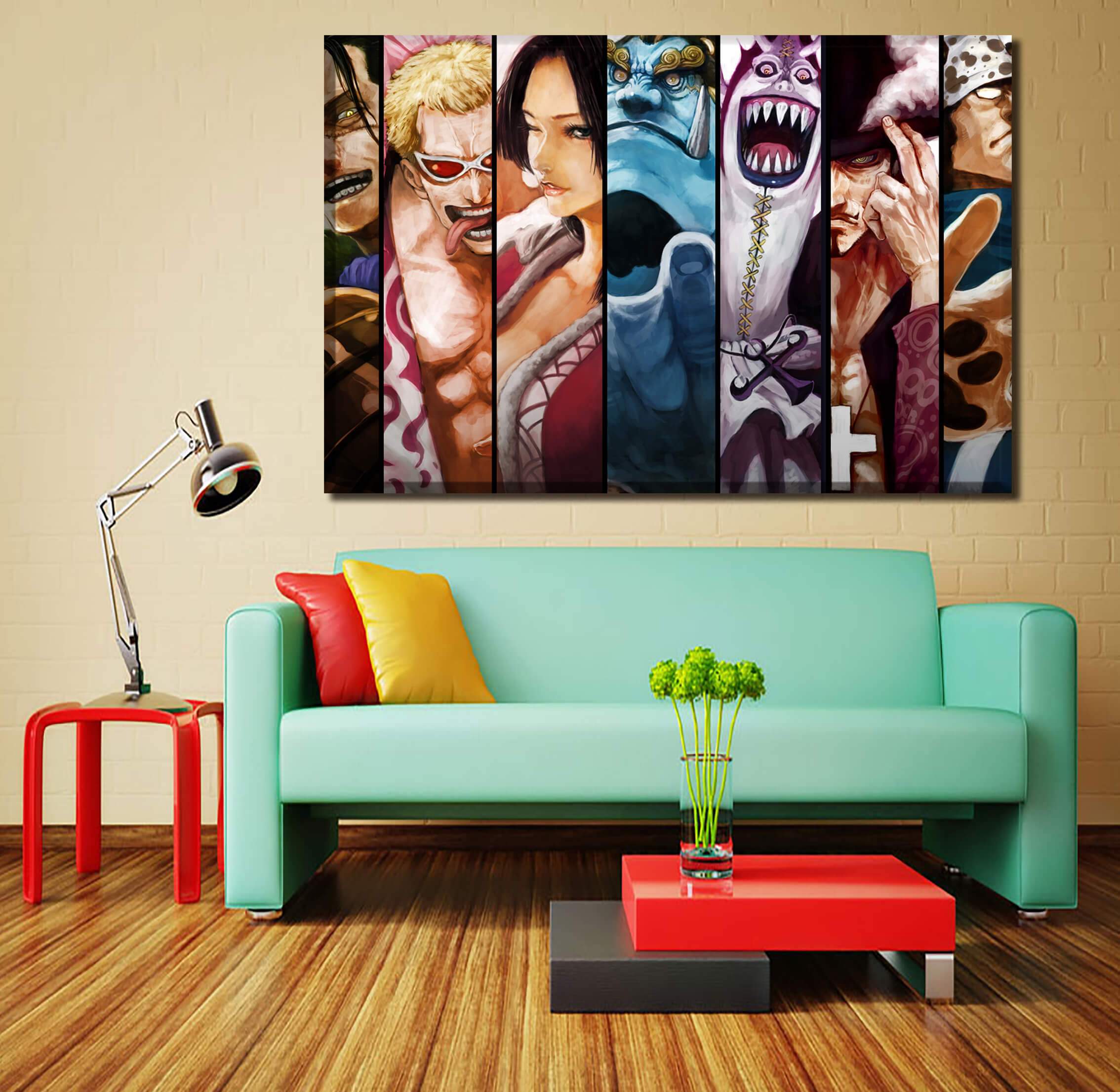 Tableau en 5 pièces One Piece Shichibukai Tableau en 5 pièces One Piece Shichibukai