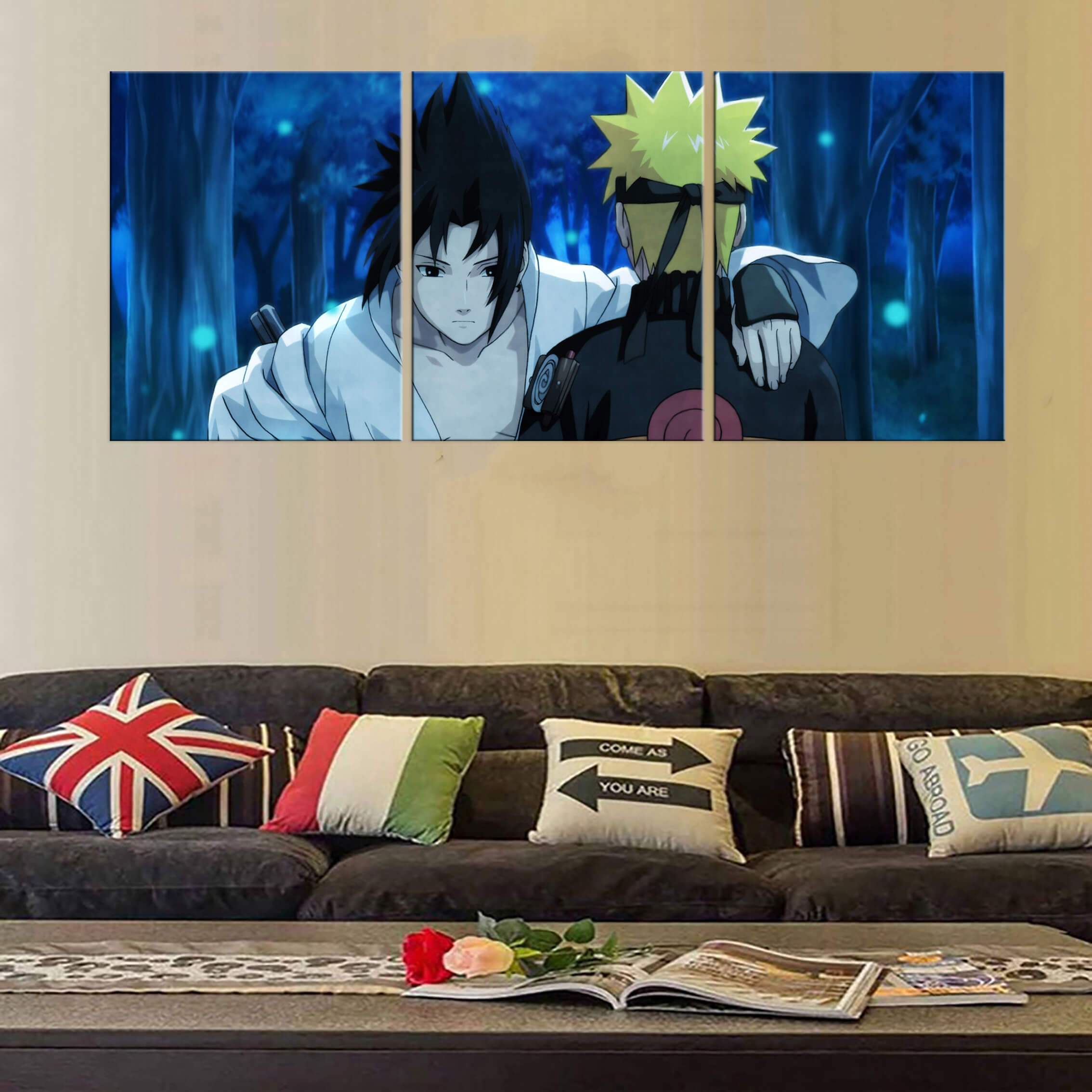 Tableau en 5 pièces Naruto Shippuden Naruto Vs Sasuke Tableau en 5 pièces Naruto Shippuden Naruto Vs Sasuke