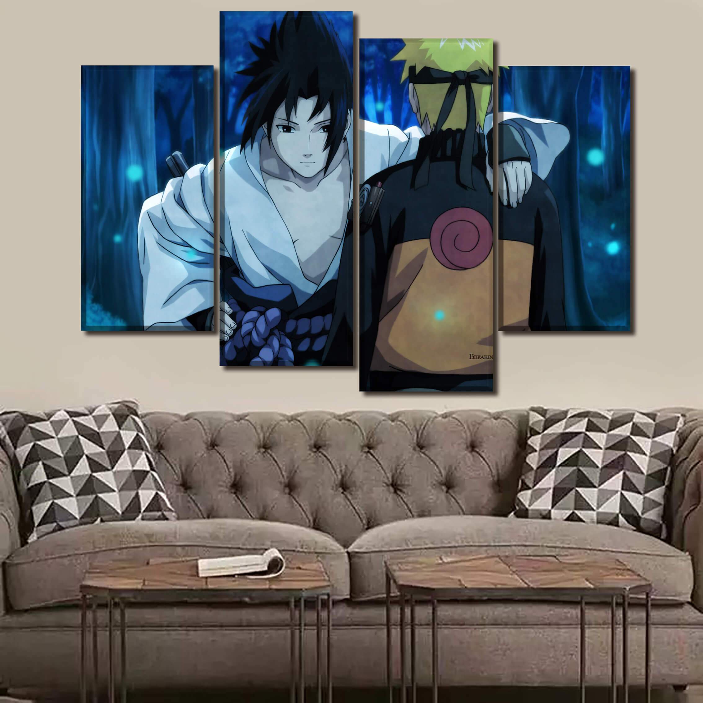 Tableau en 5 pièces Naruto Shippuden Naruto Vs Sasuke Tableau en 5 pièces Naruto Shippuden Naruto Vs Sasuke