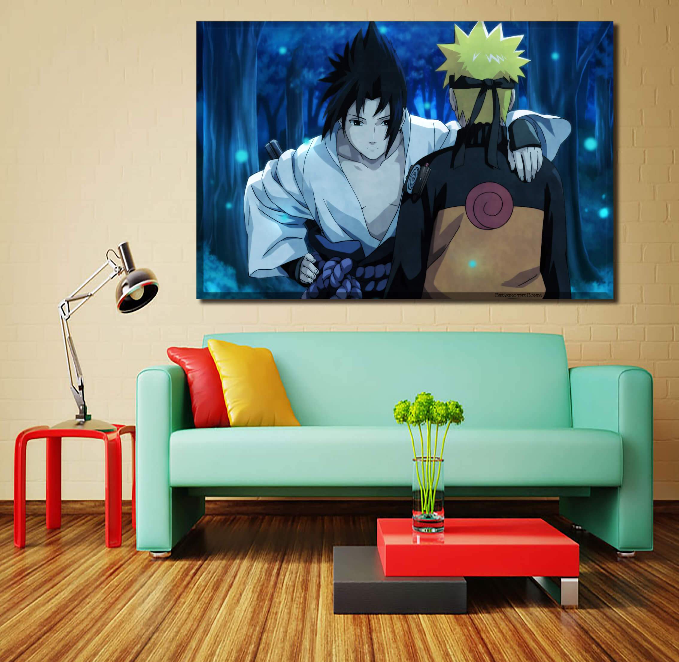 Tableau en 5 pièces Naruto Shippuden Naruto Vs Sasuke Tableau en 5 pièces Naruto Shippuden Naruto Vs Sasuke