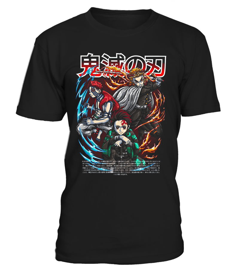 T-Shirt Demon Slayer Azaka Tanjirou et Rengoku - L'Univers Otaku